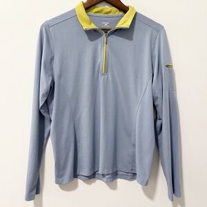 Horny Toad Quarter Zip Pullover Womens Size XL Blue Long‎ Sleeve Lightweight